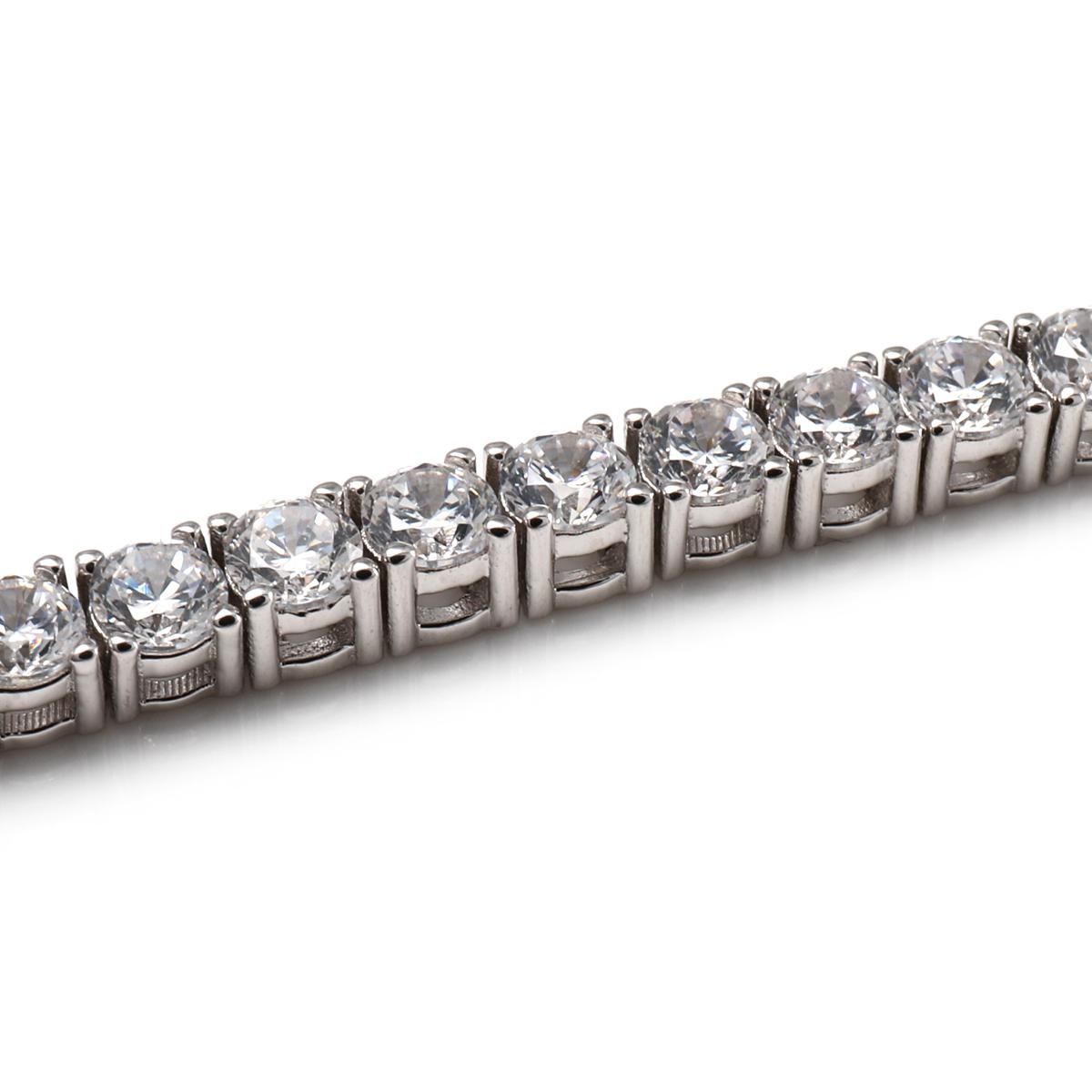 シルバー テニスブレスレット 幅3mm 17cm-19cm AVALANCHE OFFICIAL STORE AVALANCHEメンズ ブレスレット、シルバー925 (ダイヤ総計3カラット)
