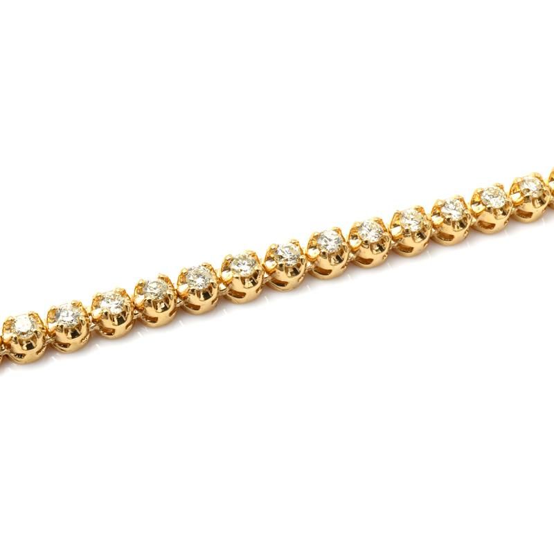 ダイヤモンド 10K イエローゴールド テニスネックレス 幅3.5mm ダイヤモンド 10K イエローゴールド テニスネックレス 幅3.5mm