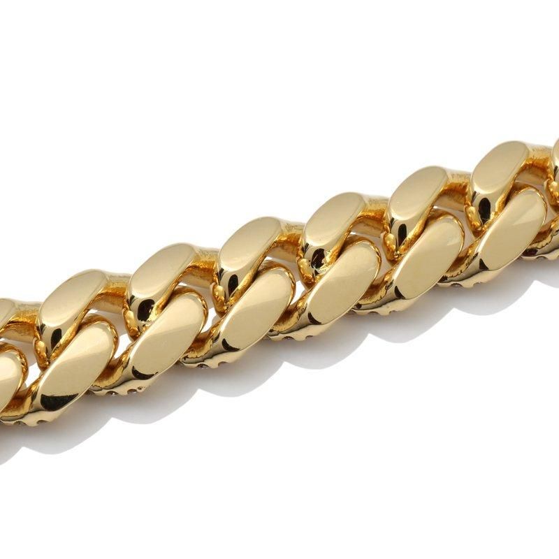 10K イエローゴールド マイアミネックレス 幅8mm 45cm-55cm