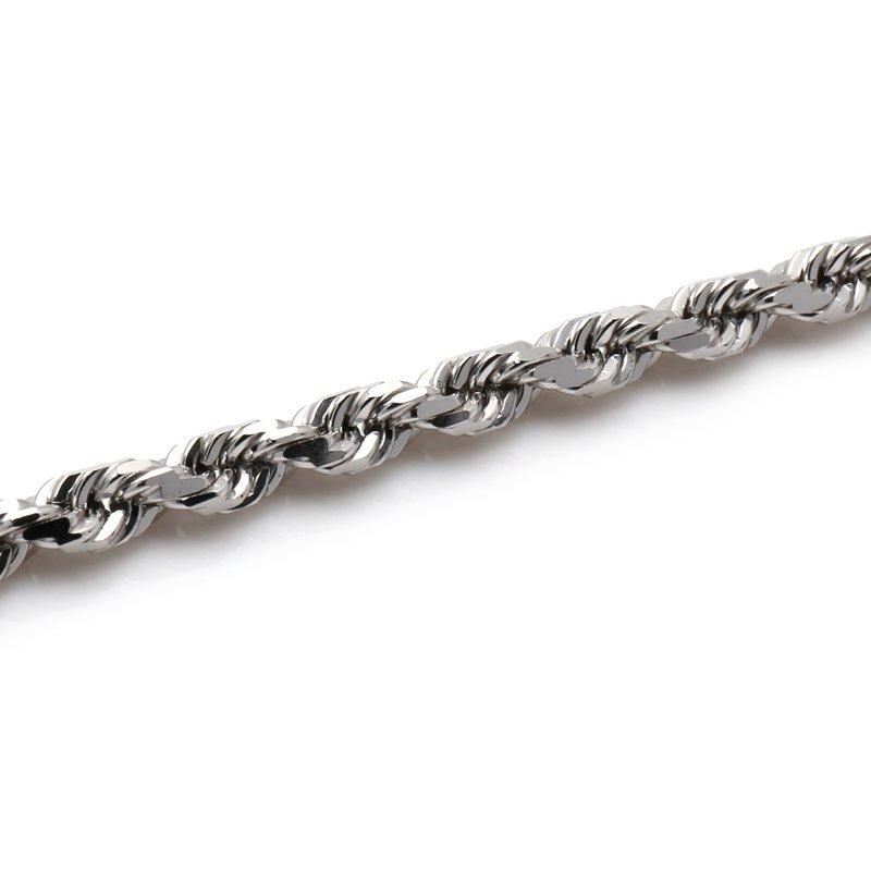 10K ホワイトゴールド ロープネックレス 幅3.5mm 45cm-60cm 10K ホワイトゴールド ロープネックレス 幅3.5mm 45cm-60cm