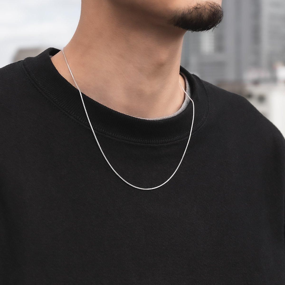 10K ホワイトゴールド スピガネックレス 幅0.8mm 50cm TSP-25DC4 10K ホワイトゴールド スピガネックレス 幅0.8mm 50cm TSP-25DC4