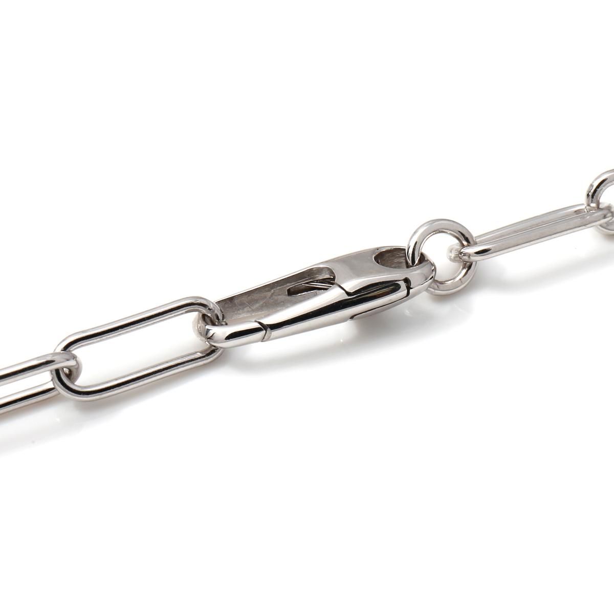 シルバー ペーパークリップブレスレット 幅4mm 17cm-19cm MGS168 シルバー ペーパークリップブレスレット 幅4mm 17cm-19cm MGS168