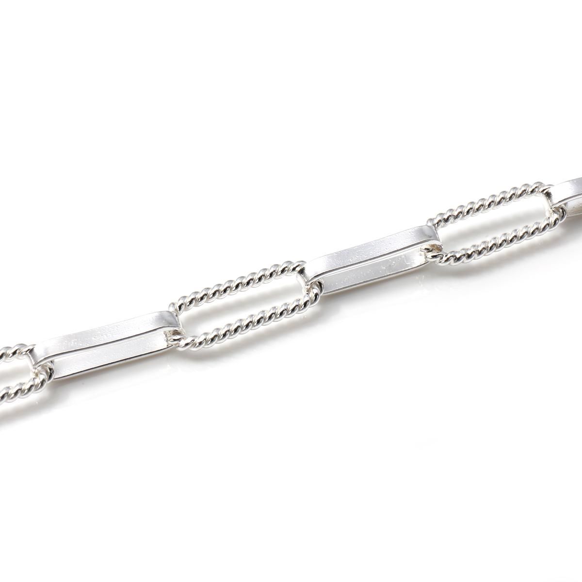 シルバー ペーパークリップブレスレット 幅6mm 19cmA70635363
