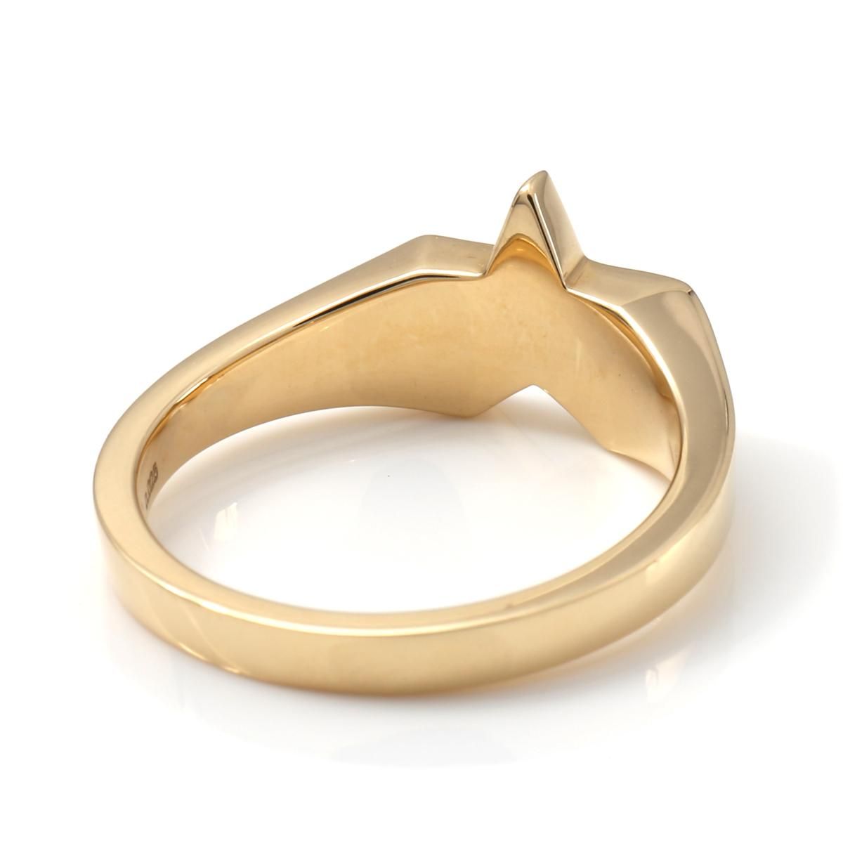 ワイレア ゴールドデザインリング 11号 ダイヤモンドアクセンント