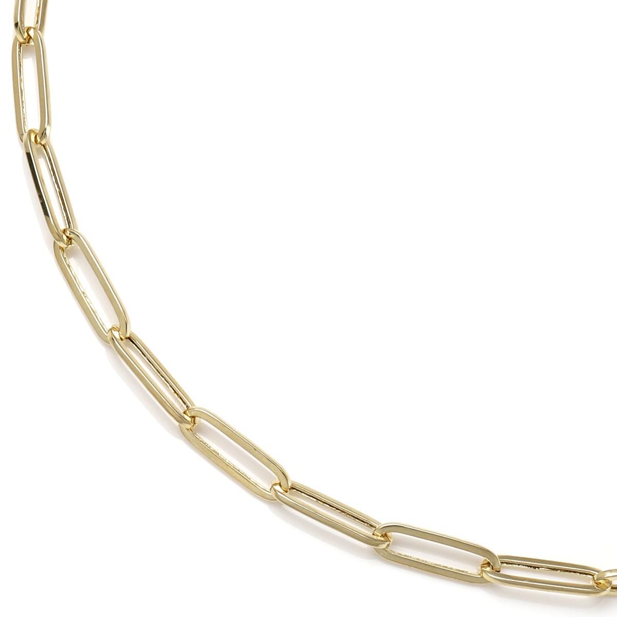 10K イエローゴールド ペーパークリップネックレス 幅3mm 40cm 10K イエローゴールド ペーパークリップネックレス 幅3mm 40cm