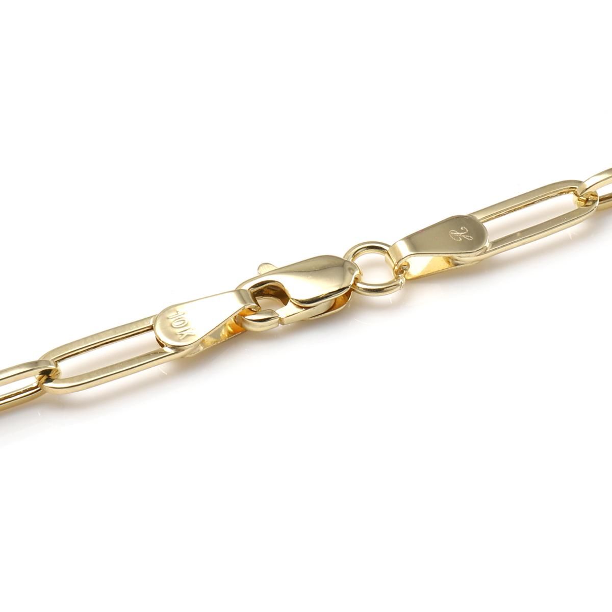 10K イエローゴールド ペーパークリップネックレス 幅3mm 40cm 10K イエローゴールド ペーパークリップネックレス 幅3mm 40cm