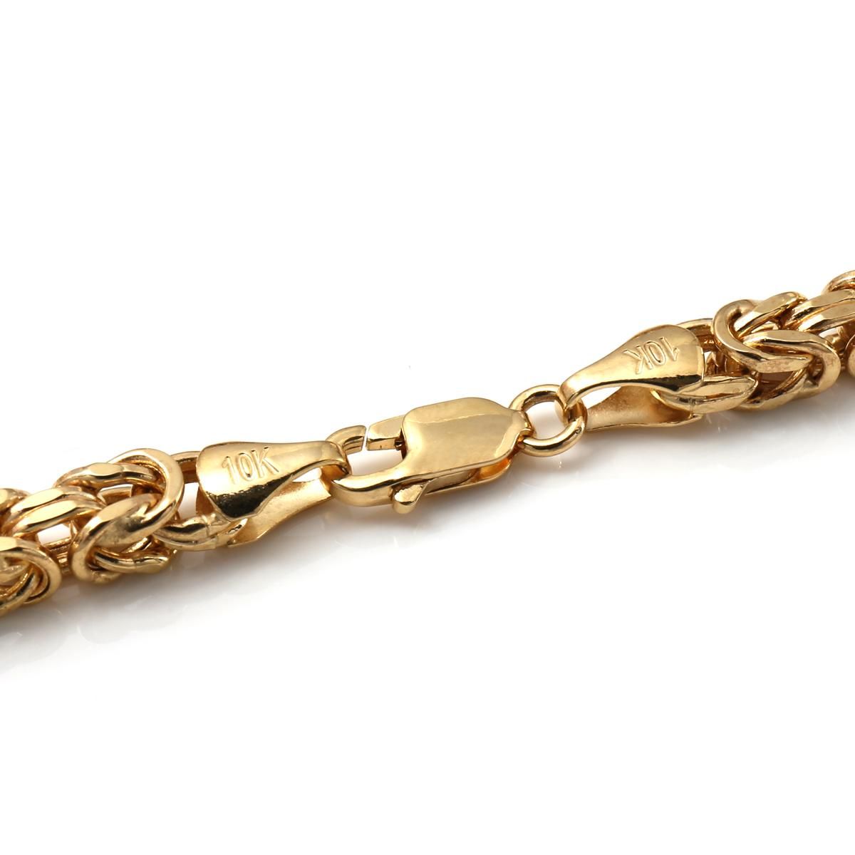 10K イエローゴールド ビザンチンブレスレット 幅4.5mm 20cm