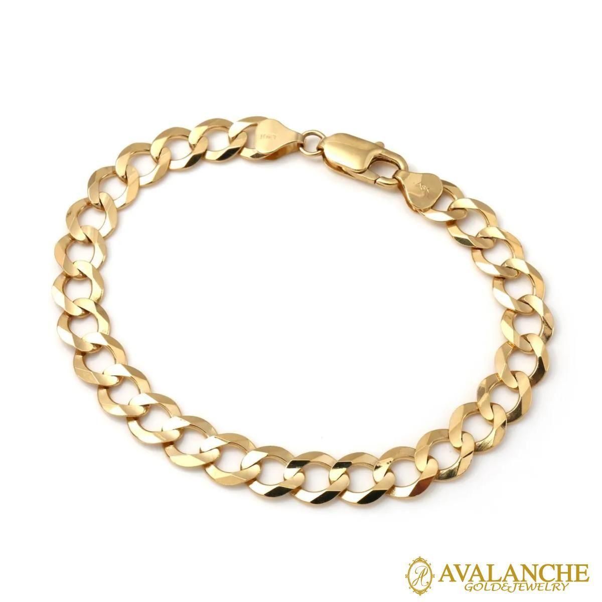 AVALANCHE ゴールドチェーンブレスレット 10K イエローゴールド ブレスレット 幅3.5mm 18cm ALCC99