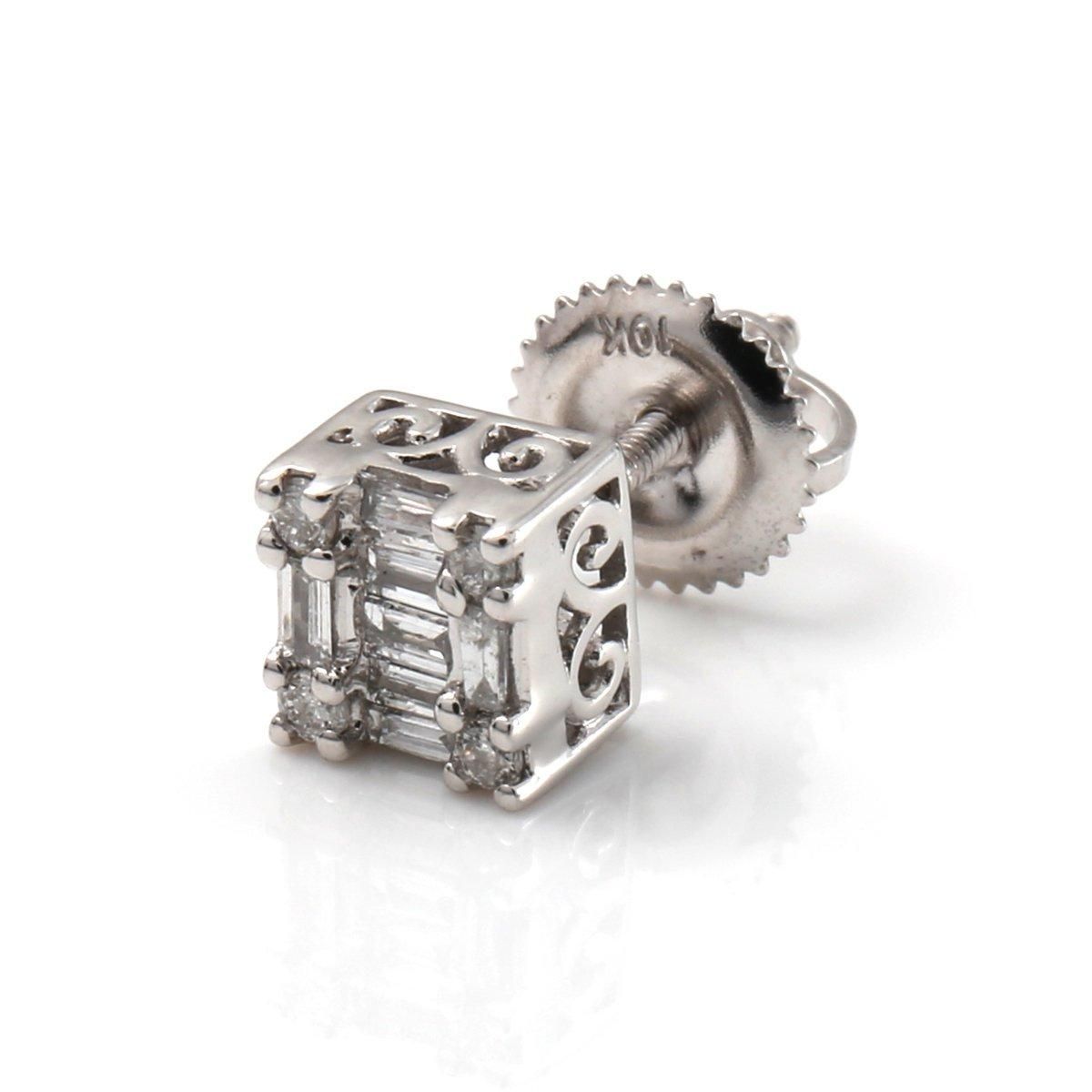 ダイヤモンド 10K ホワイトゴールド ピアス 5.2mm - AVALANCHE ダイヤモンド 10K ホワイトゴールド ピアス 5.2mm - AVALANCHE