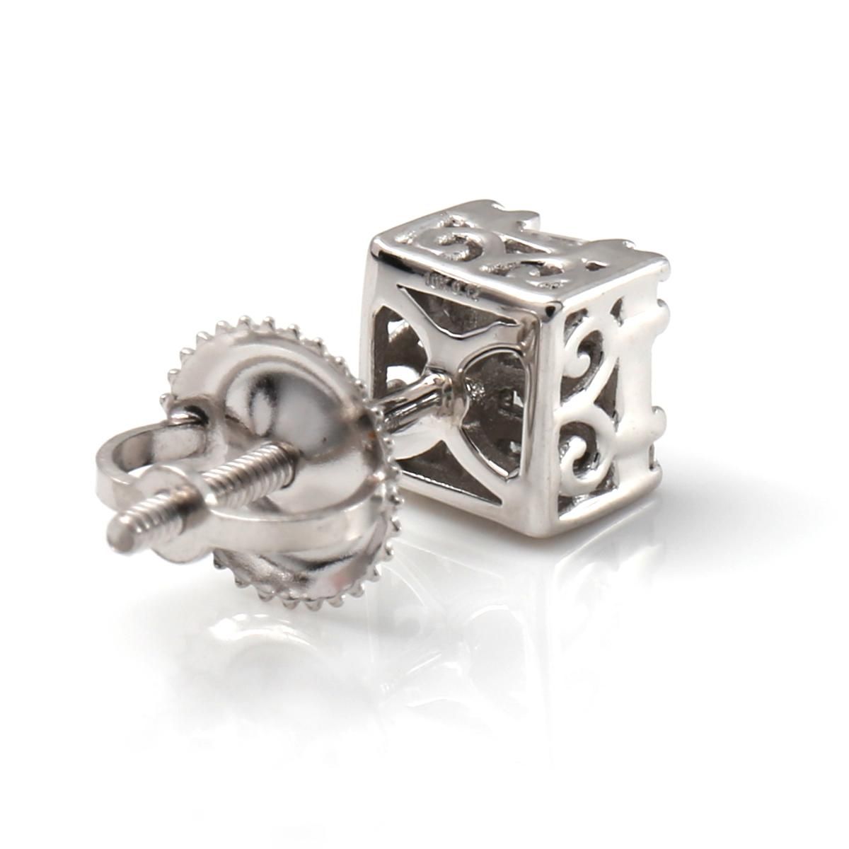 ダイヤモンド 10K ホワイトゴールド ピアス 5.2mm - AVALANCHE 