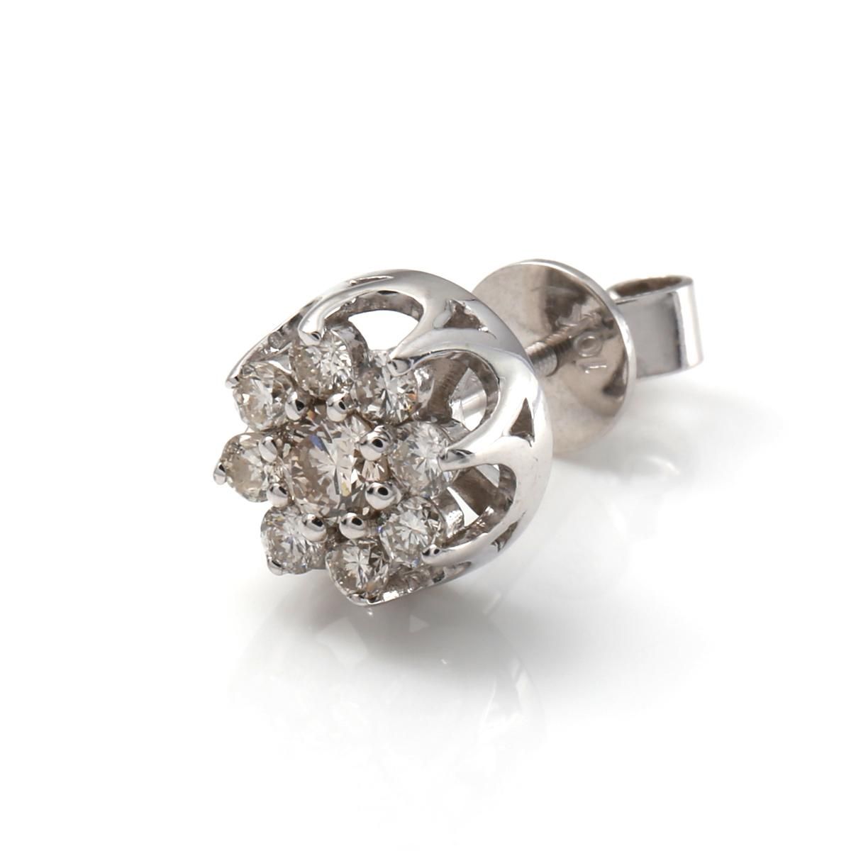 ダイヤモンド 10K ホワイトゴールド ピアス 8.2mm - AVALANCHE ダイヤモンド 10K ホワイトゴールド ピアス 8.2mm - AVALANCHE