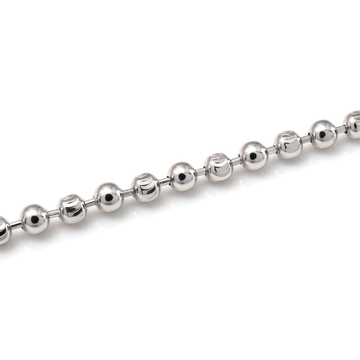 シルバー ムーンカットボールネックレス 幅2.5mm 45cm-60cm シルバー ムーンカットボールネックレス 幅2.5mm 45cm-60cm
