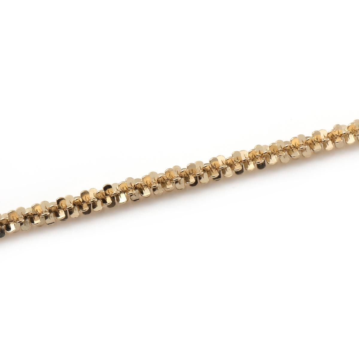 10K イエローゴールド ツイストスパークルブレスレット 幅2mm 10K イエローゴールド ツイストスパークルブレスレット 幅2mm