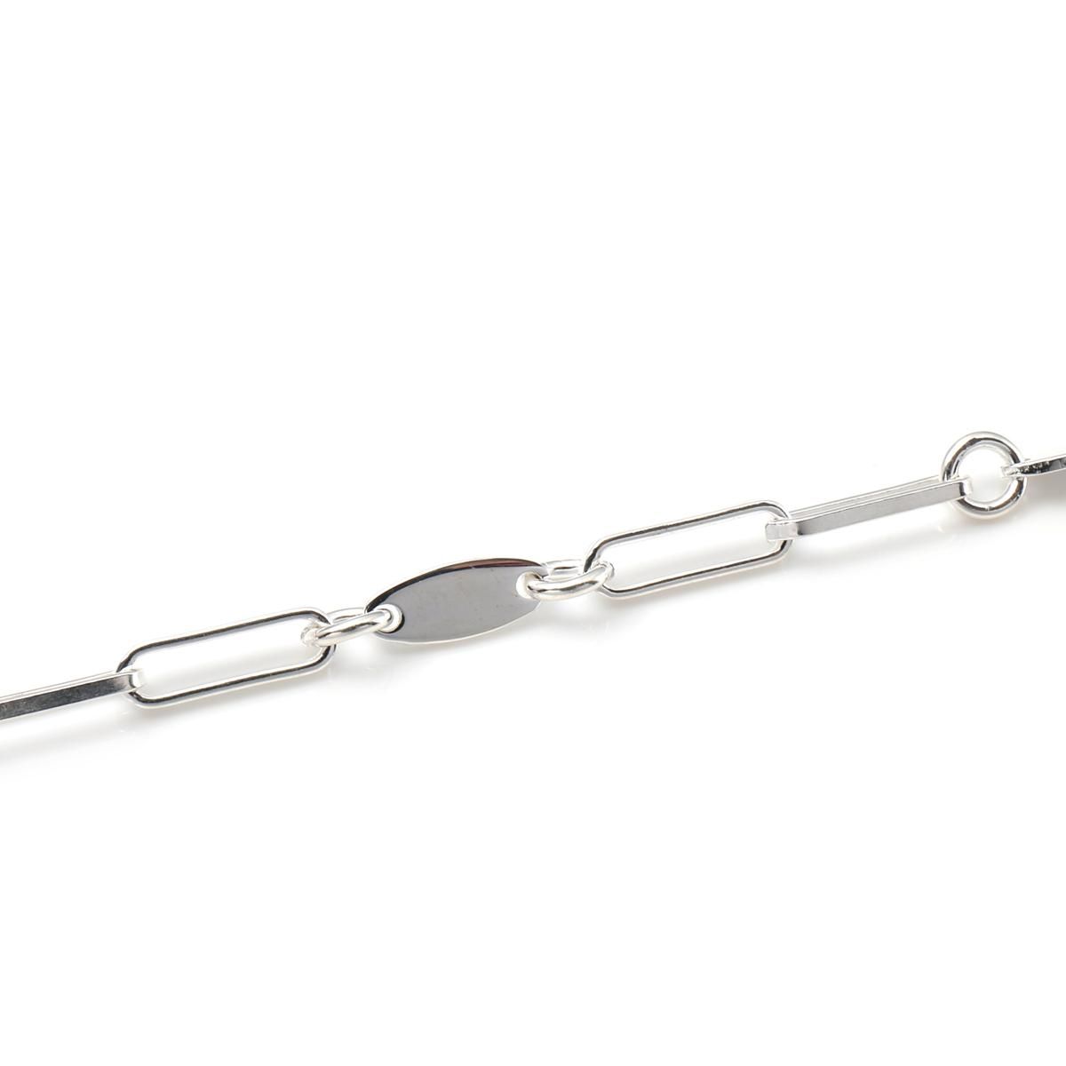 シルバー ペーパークリップブレスレット 幅4mm 18cm-20cm シルバー ペーパークリップブレスレット 幅4mm 18cm-20cm