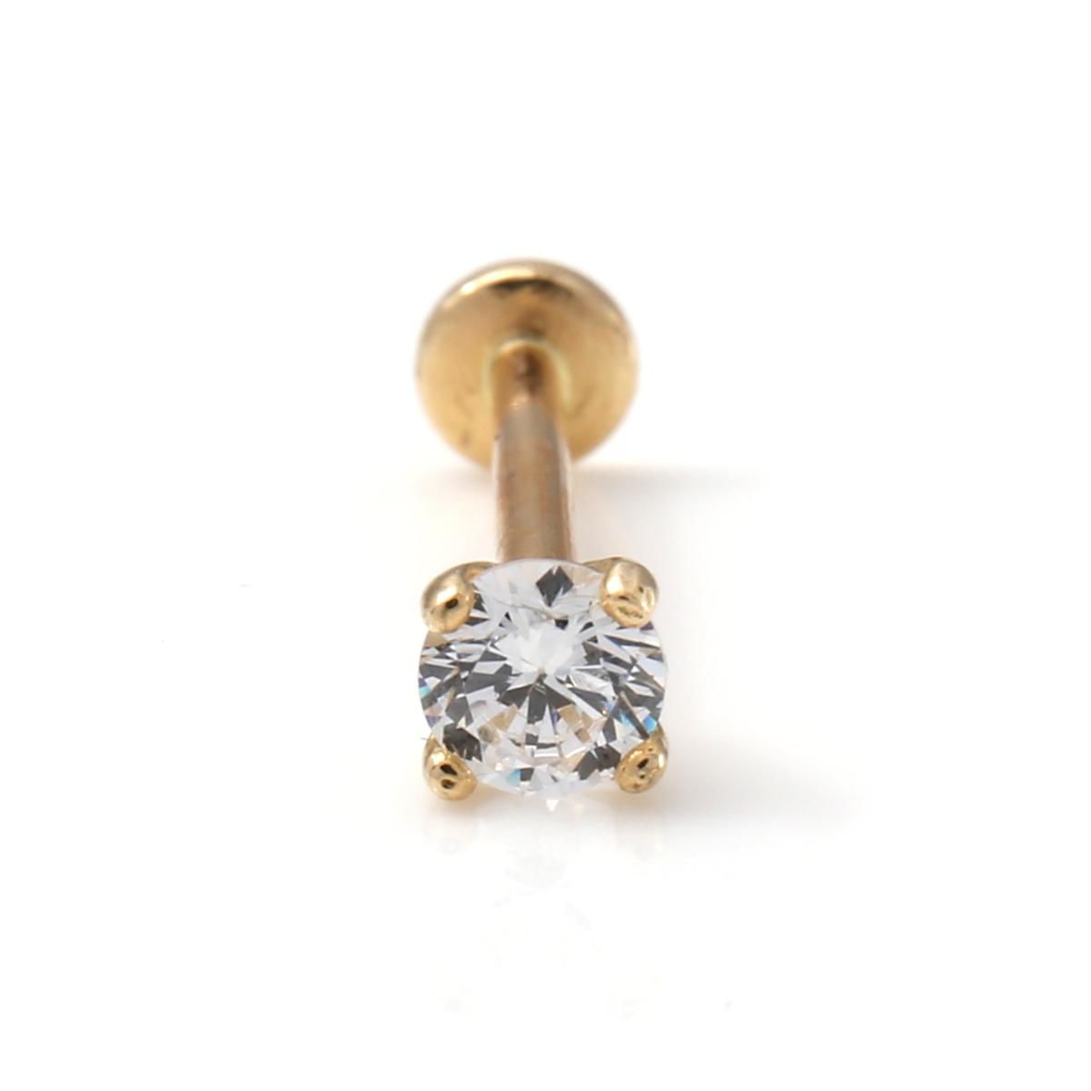 14K イエローゴールド ボディピアス PL025-3mm - AVALANCHE 14K イエローゴールド ボディピアス PL025-3mm - AVALANCHE