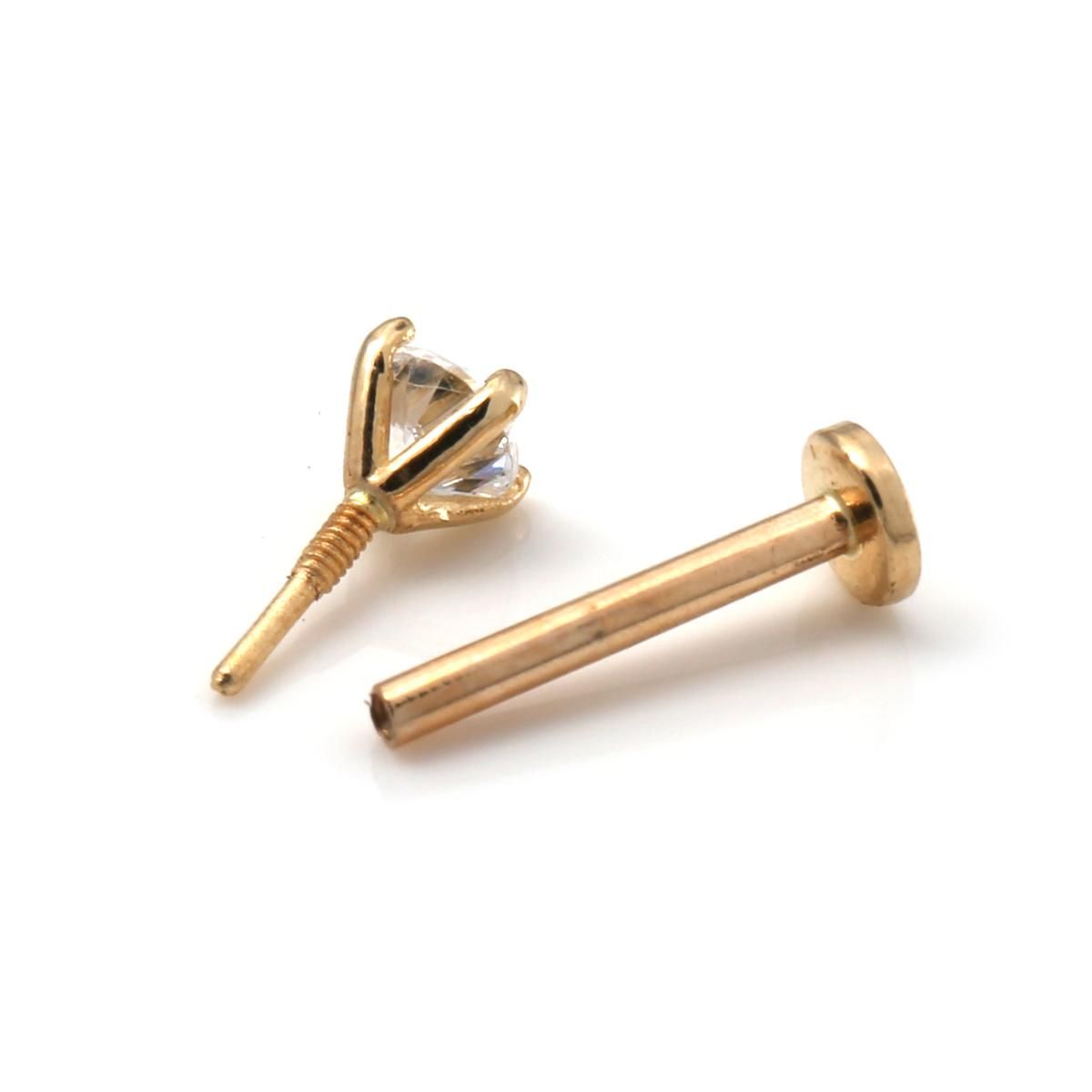 14K イエローゴールド ボディピアス PL025-3mm - AVALANCHE 14K イエローゴールド ボディピアス PL025-3mm - AVALANCHE
