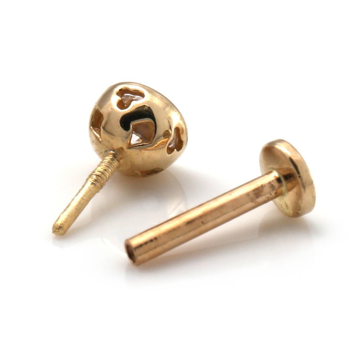 14K イエローゴールド ボディピアス PL001-3mm - AVALANCHE 14K イエローゴールド ボディピアス PL001-3mm - AVALANCHE