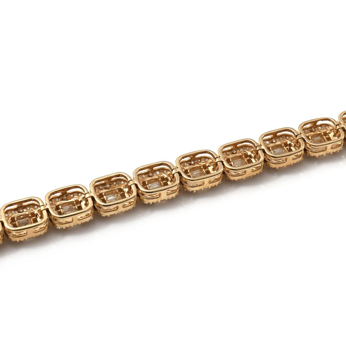ダイヤモンド 14K イエローゴールド ブレスレット 幅6.2mm 18cm ダイヤモンド 14K イエローゴールド ブレスレット 幅6.2mm 18cm