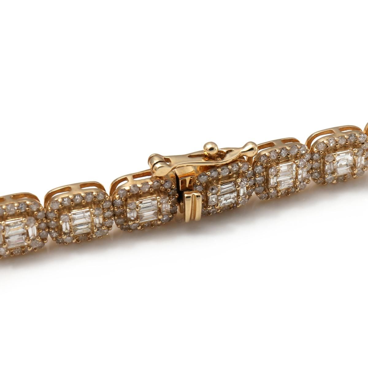 ダイヤモンド 14K イエローゴールド ブレスレット 幅6.2mm 18cm ダイヤモンド 14K イエローゴールド ブレスレット 幅6.2mm 18cm