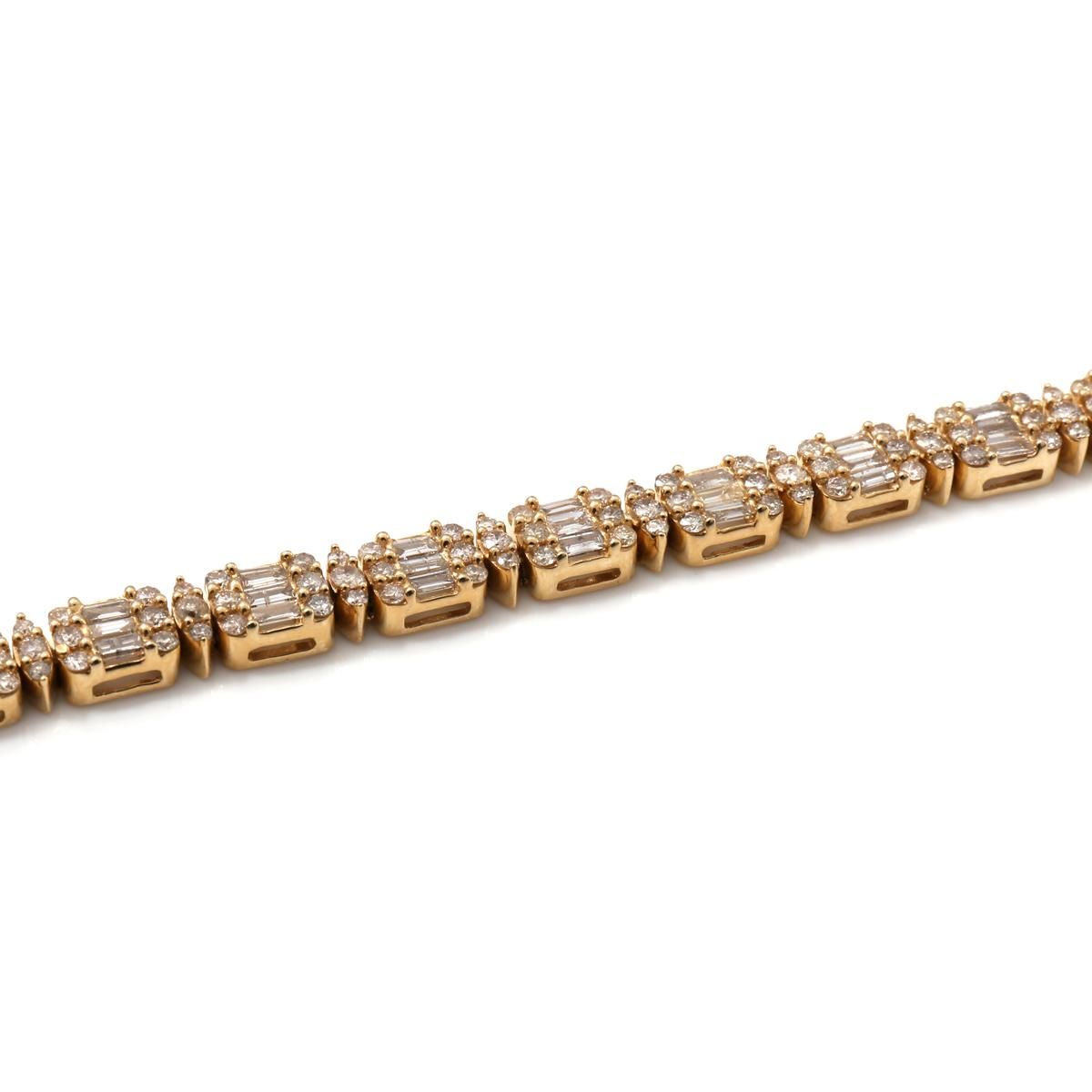 ダイヤモンド 14K イエローゴールド ブレスレット 幅4.5mm 18cm ダイヤモンド 14K イエローゴールド ブレスレット 幅4.5mm 18cm