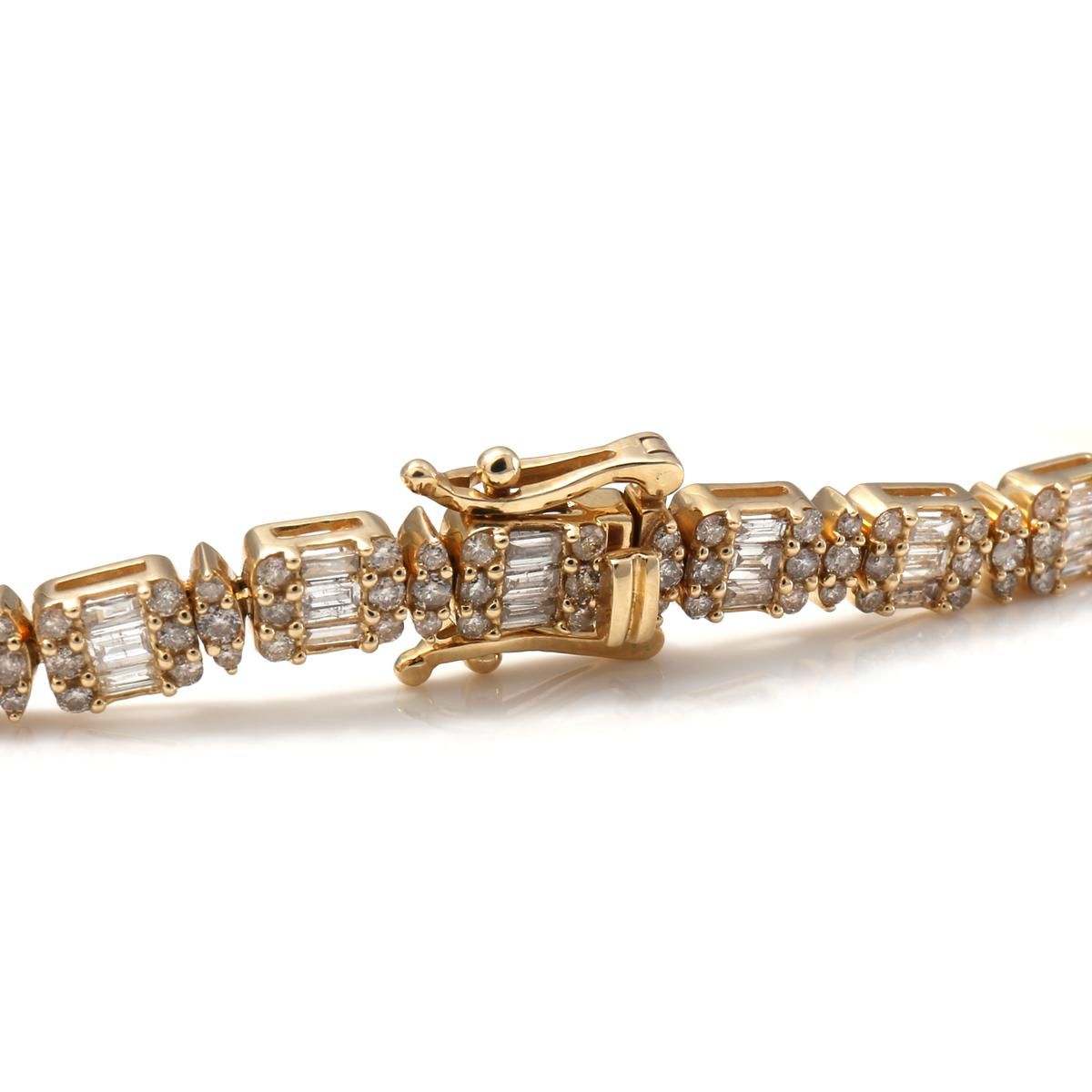 ダイヤモンド 14K イエローゴールド ブレスレット 幅4.5mm 18cm ダイヤモンド 14K イエローゴールド ブレスレット 幅4.5mm 18cm
