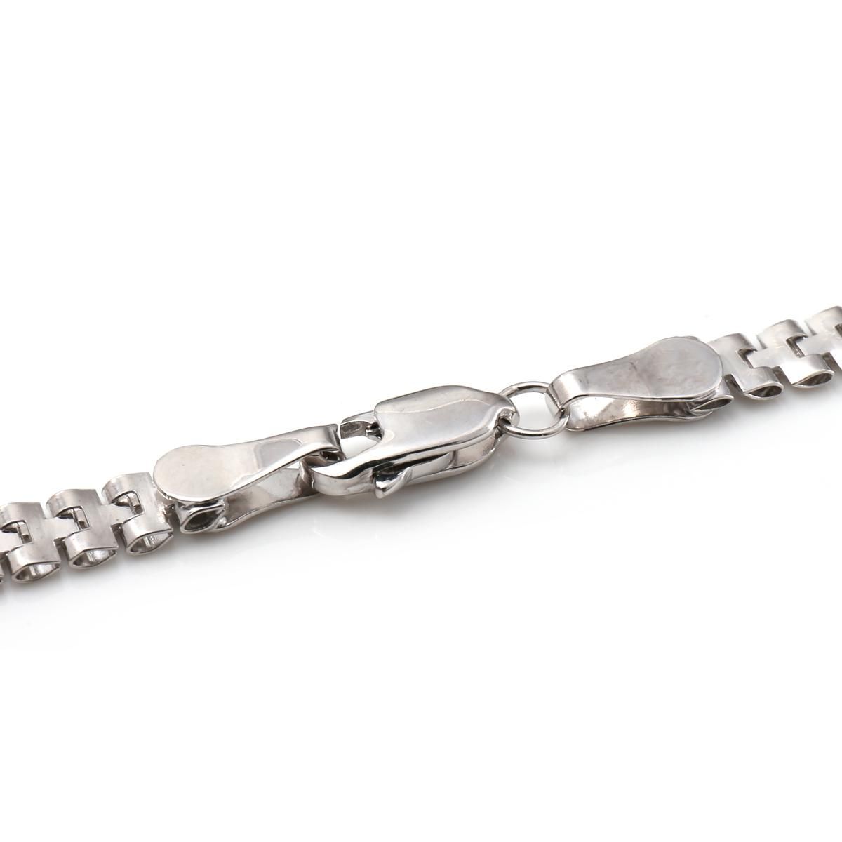 10K ホワイトゴールド ブレスレット 幅5mm 20cm ABE-13