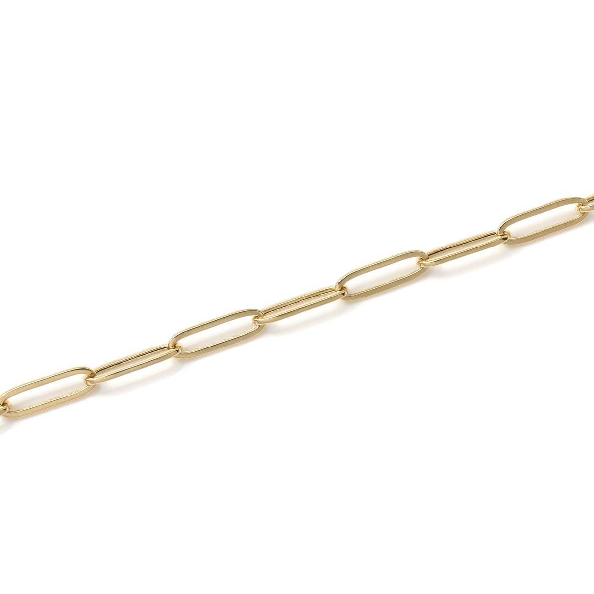 10K イエローゴールド ペーパークリップブレスレット 幅3mm 17cm 10K イエローゴールド ペーパークリップブレスレット 幅3mm 17cm