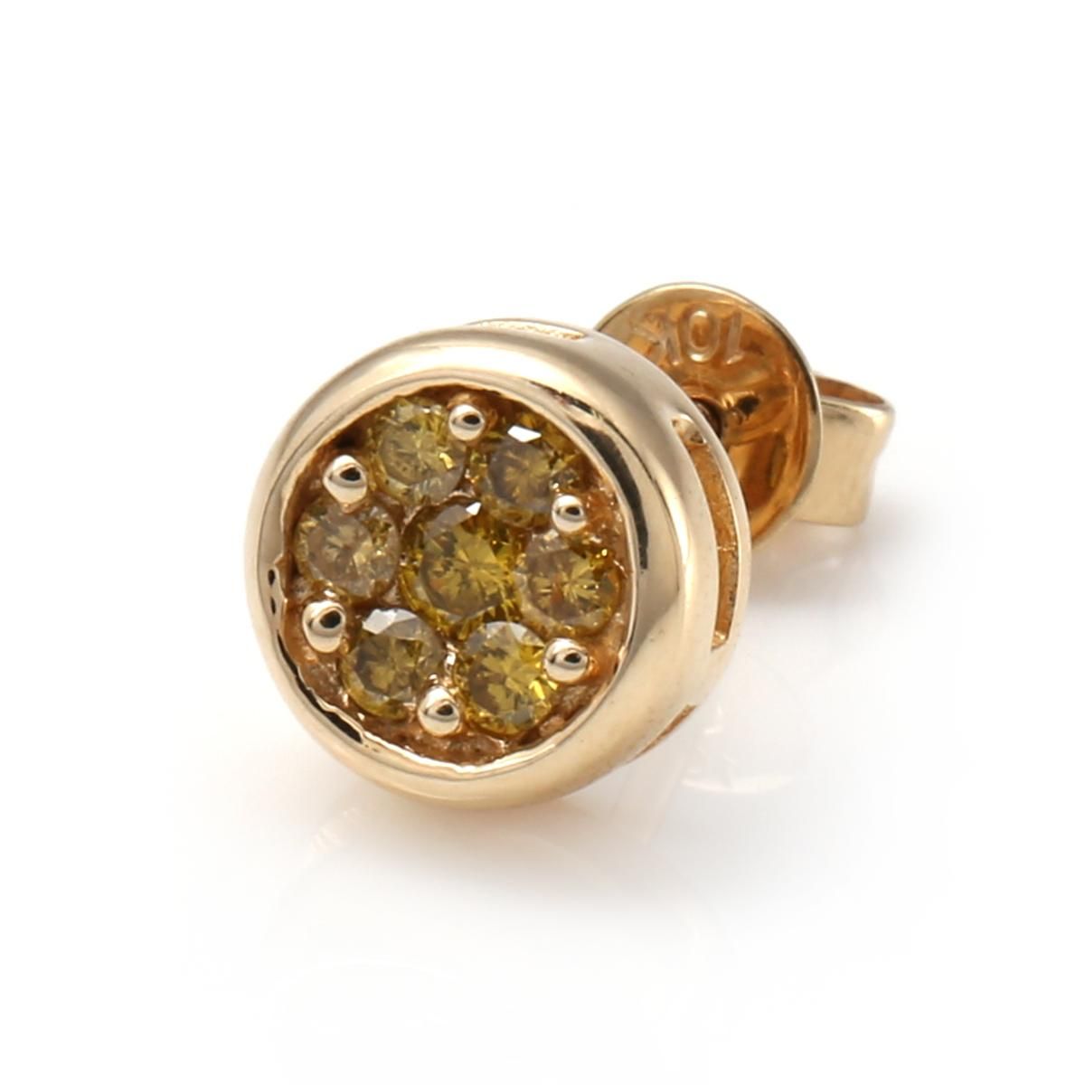 ダイヤモンド 14K イエローゴールド ピアス 7mm E0121 - AVALANCHE 