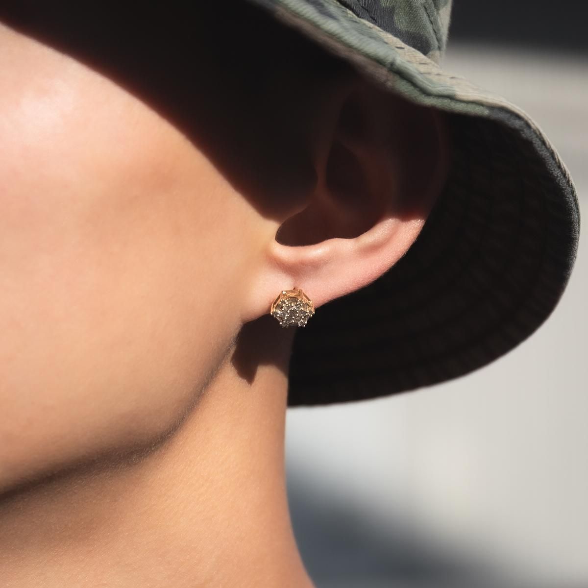 ダイヤモンド 10K イエローゴールド ピアス - AVALANCHE