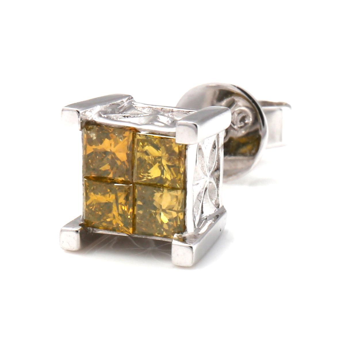 ダイヤモンド 14K ホワイトゴールド ピアス 6.5mm YELD4X4-L ダイヤモンド 14K ホワイトゴールド ピアス 6.5mm YELD4X4-L