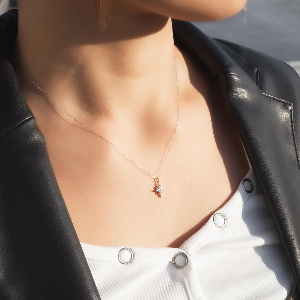 ダイヤモンド 10K ホワイトゴールド ネックレス&ペンダント 40cm ダイヤモンド 10K ホワイトゴールド ネックレス&ペンダント 40cm