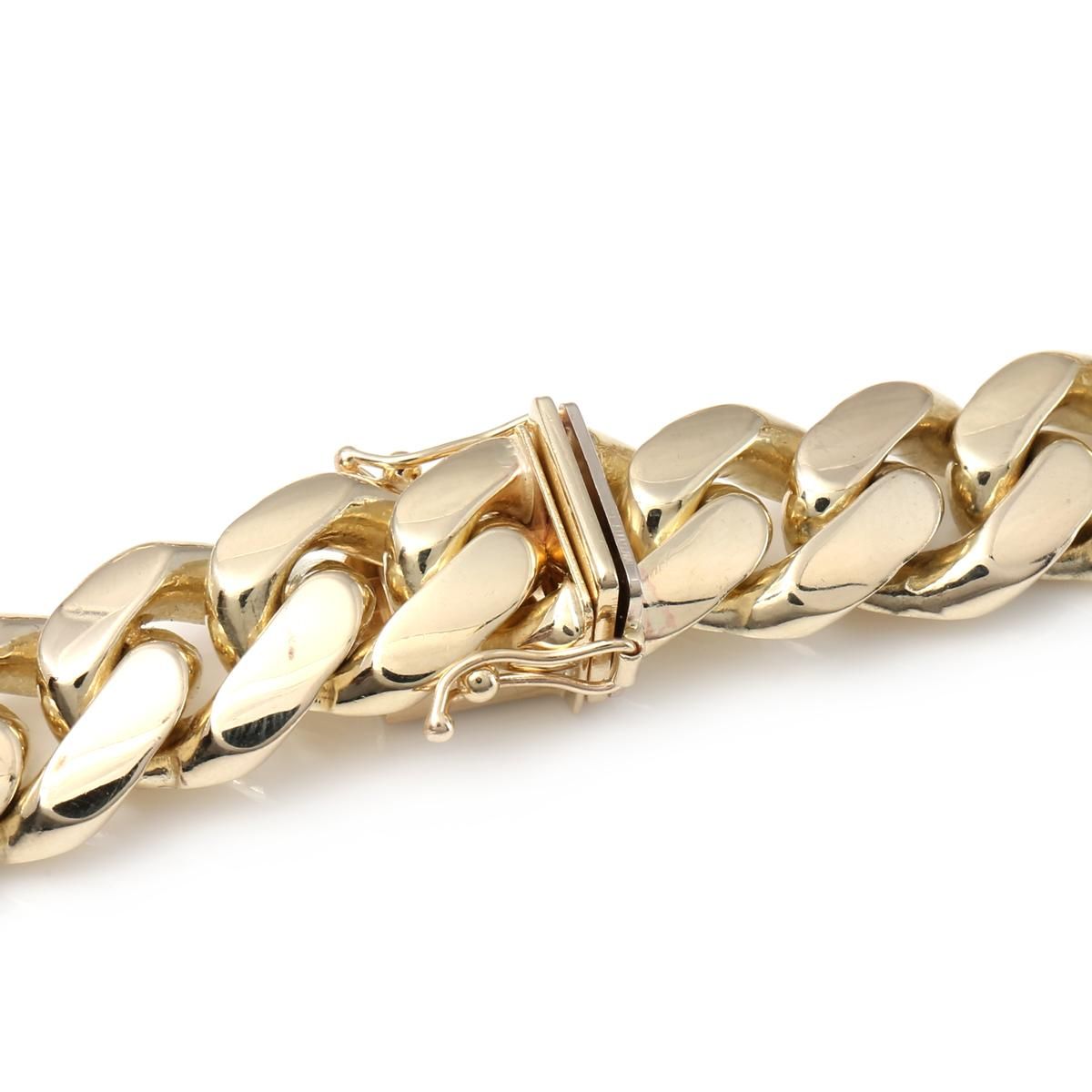10K イエローゴールド マイアミネックレス 幅12.8mm 45cm-55cm 10K イエローゴールド マイアミネックレス 幅12.8mm 45cm-55cm
