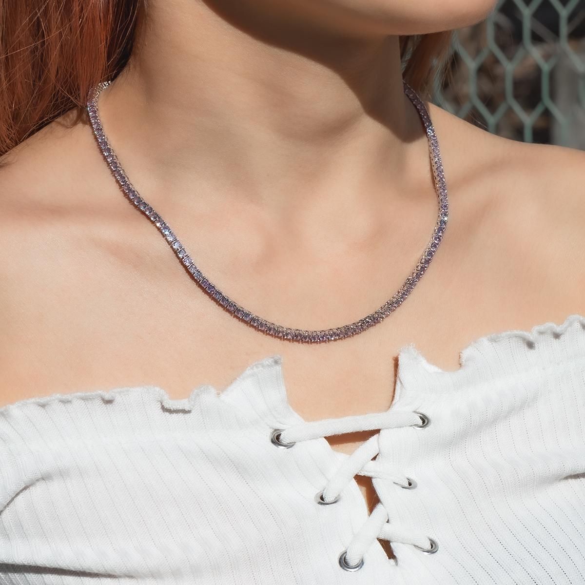 シルバー テニスネックレス 幅3.5mm 40cm-45cm - AVALANCHE シルバー テニスネックレス 幅3.5mm 40cm-45cm - AVALANCHE