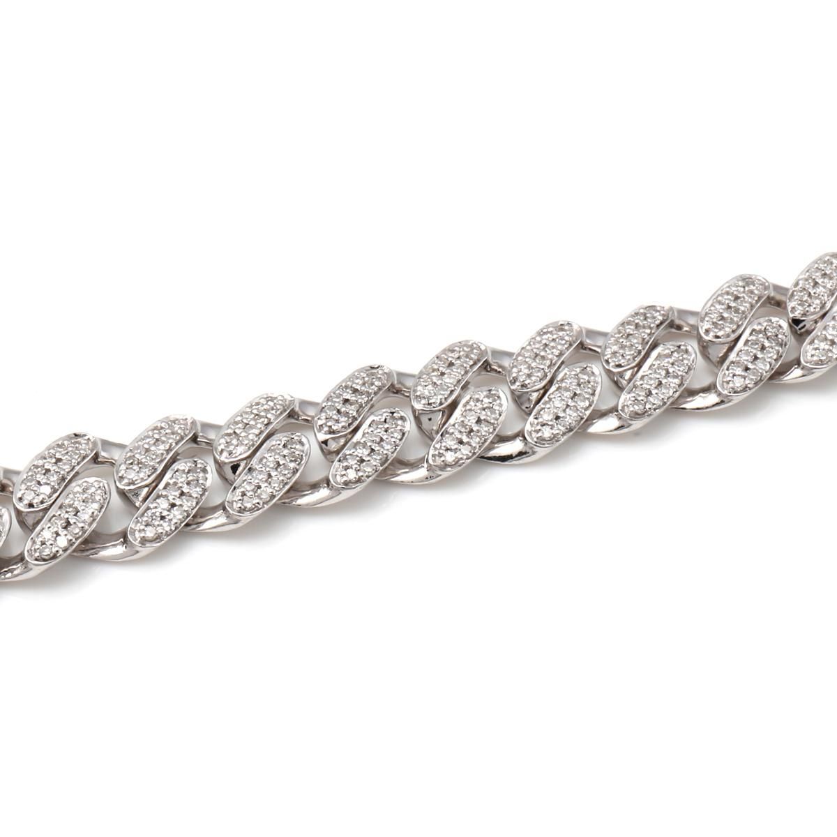 ダイヤモンド 14K ホワイトゴールド マイアミネックレス 幅7mm ダイヤモンド 14K ホワイトゴールド マイアミネックレス 幅7mm
