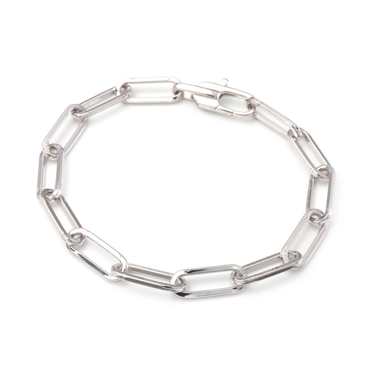 シルバー ペーパークリップブレスレット 幅6mm 18cm CF9014-B-RH 