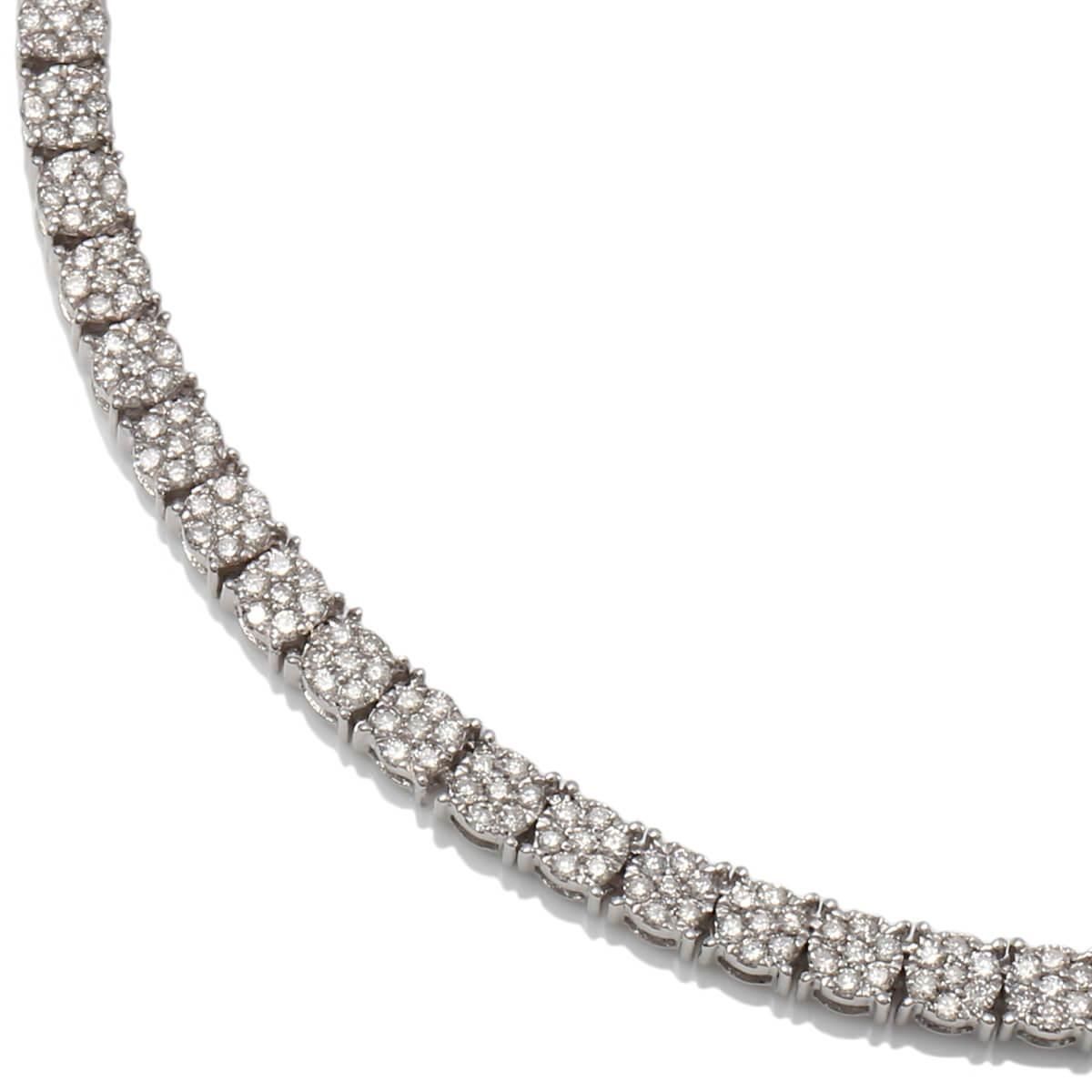 ダイヤモンド 10K ホワイトゴールド ネックレス 幅3.5mm 46cm ダイヤモンド 10K ホワイトゴールド ネックレス 幅3.5mm 46cm
