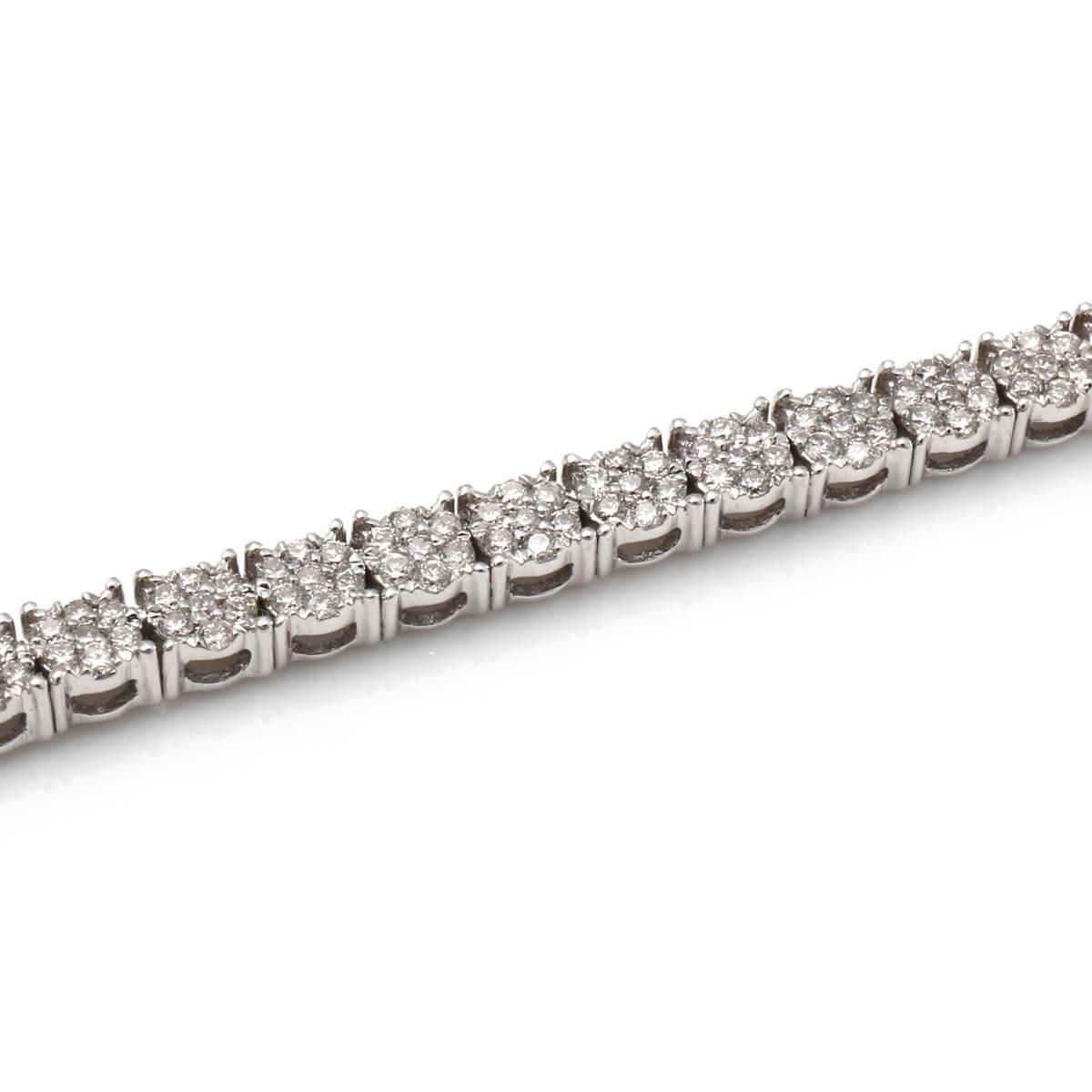 ダイヤモンド 10K ホワイトゴールド ネックレス 幅3.5mm 46cm ダイヤモンド 10K ホワイトゴールド ネックレス 幅3.5mm 46cm