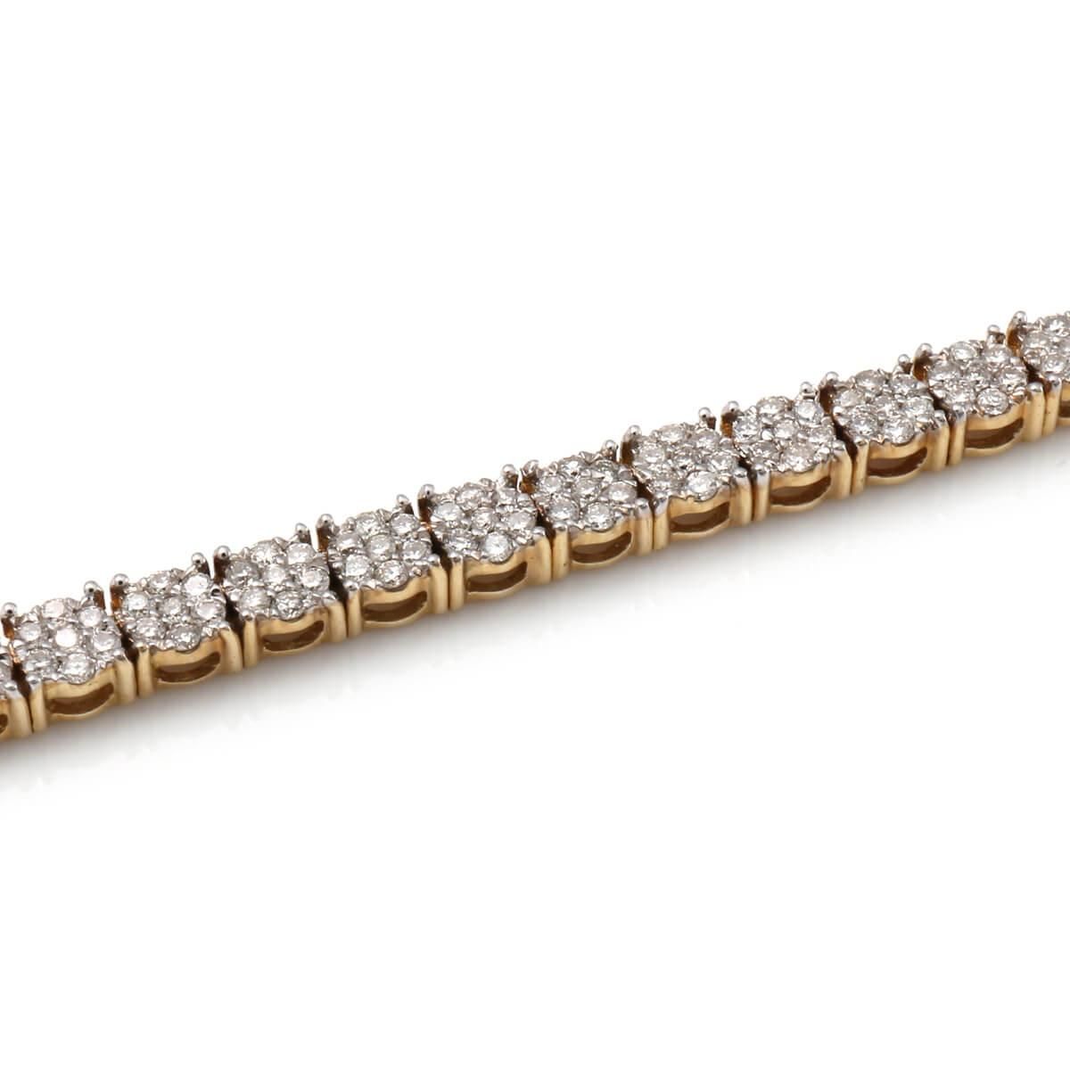 ダイヤモンド 14K イエローゴールド ブレスレット 幅3.5mm 19cm ダイヤモンド 14K イエローゴールド ブレスレット 幅3.5mm 19cm