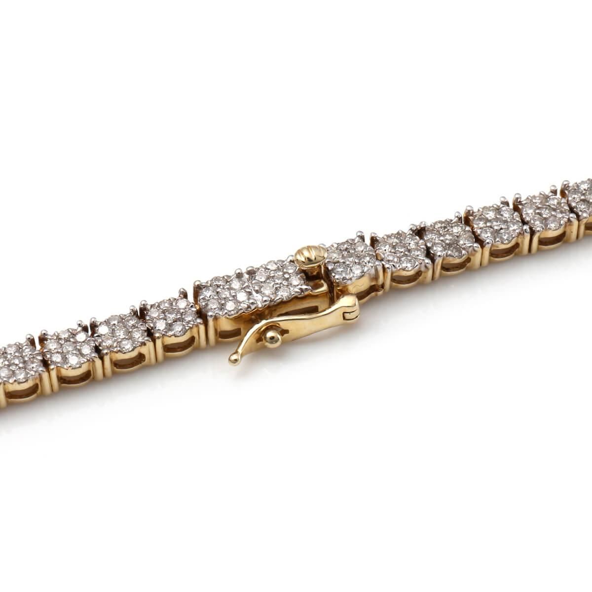 ダイヤモンド 14K イエローゴールド ブレスレット 幅3.5mm 19cm ダイヤモンド 14K イエローゴールド ブレスレット 幅3.5mm 19cm