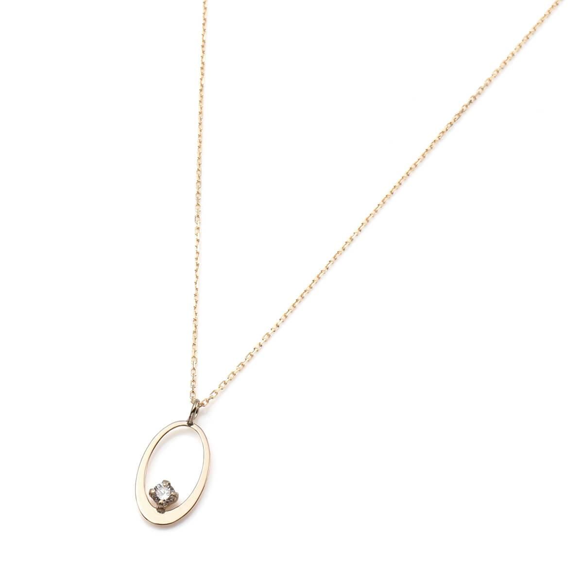 ダイヤモンド 10K イエローゴールド ネックレス&ペンダント 40cm