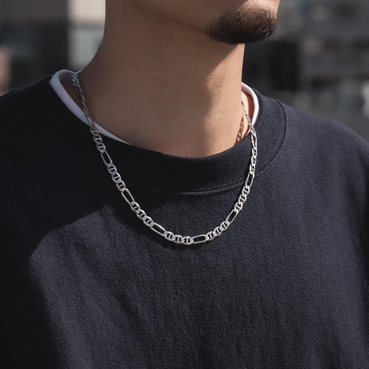 シルバー ネックレス 幅6mm 40cm-50cm 150TR-31D6-C3041 シルバー ネックレス 幅6mm 40cm-50cm 150TR-31D6-C3041