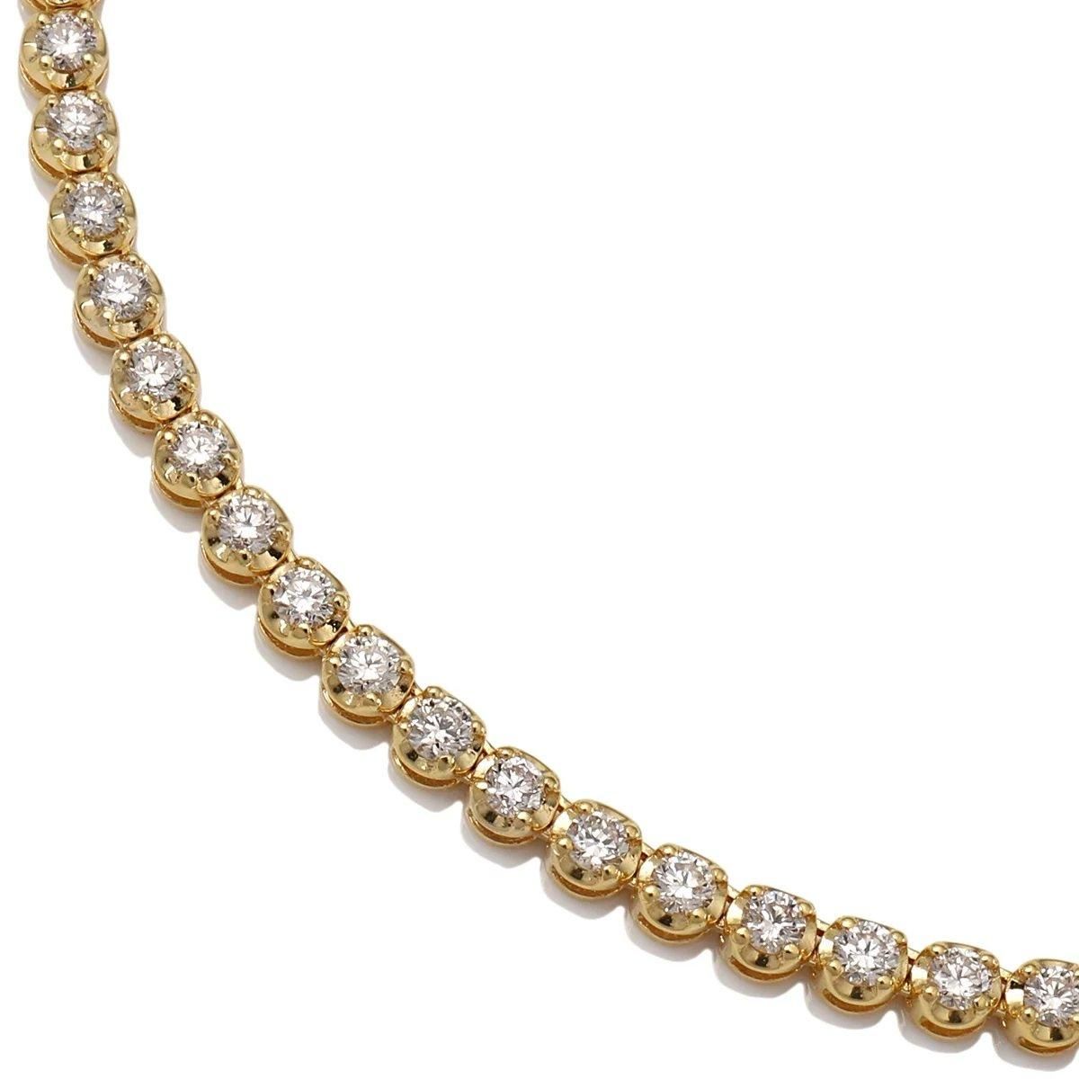 ダイヤモンド 10K イエローゴールド テニスネックレス 幅3.5mm ダイヤモンド 10K イエローゴールド テニスネックレス 幅3.5mm