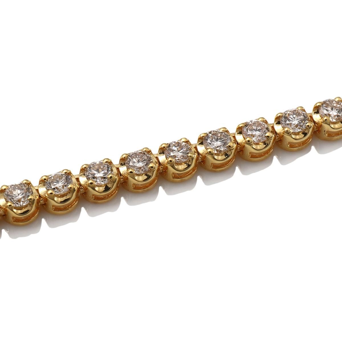 ダイヤモンド 10K イエローゴールド テニスネックレス 幅3.5mm ダイヤモンド 10K イエローゴールド テニスネックレス 幅3.5mm