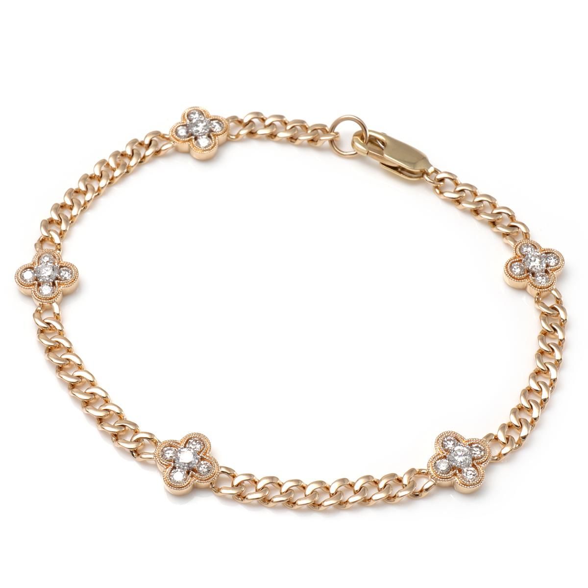 ダイヤモンド 14K イエローゴールド ブレスレット 幅8mm 18cm ダイヤモンド 14K イエローゴールド ブレスレット 幅8mm 18cm