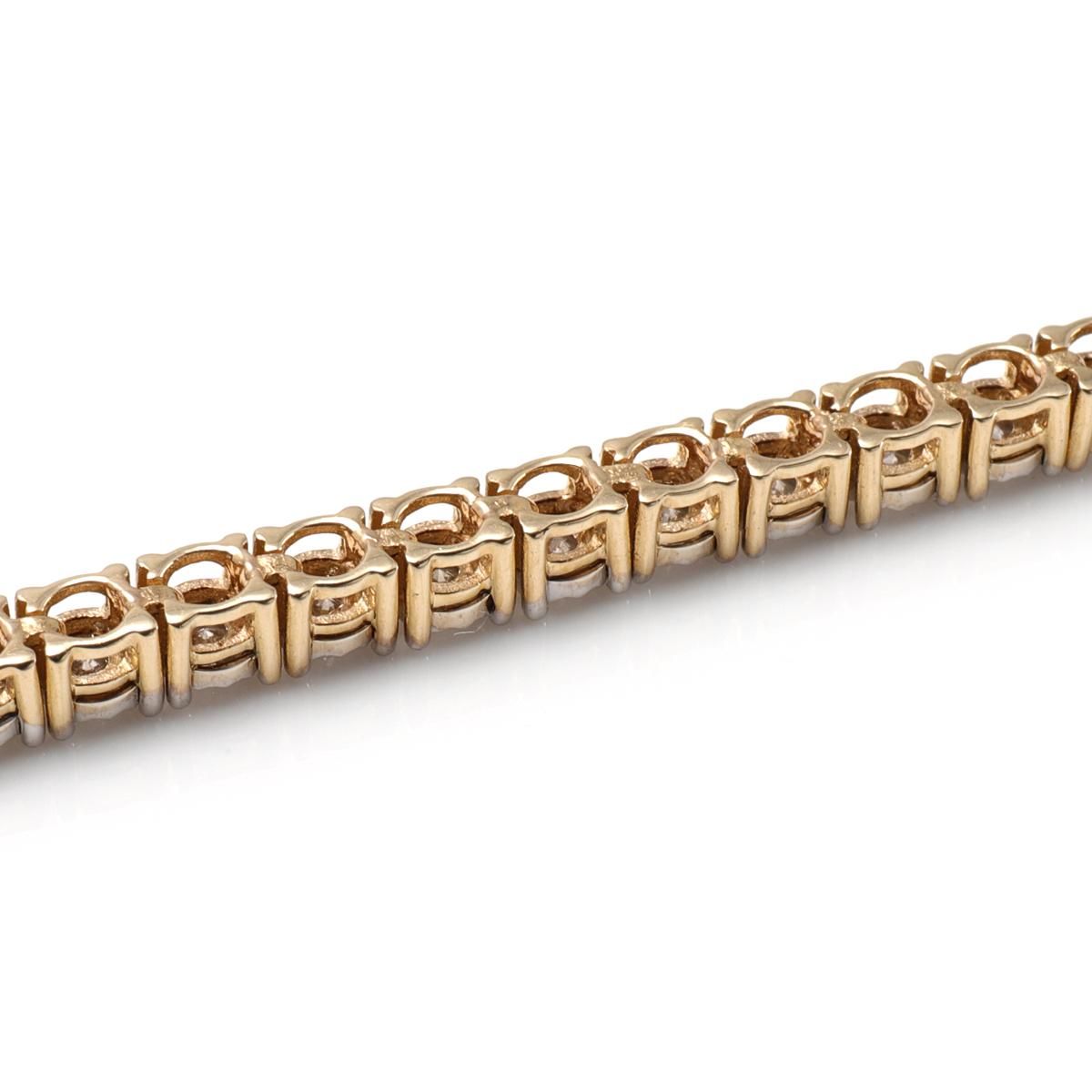 ダイヤモンド 14K イエローゴールド テニスブレスレット 幅3mm ダイヤモンド 14K イエローゴールド テニスブレスレット 幅3mm