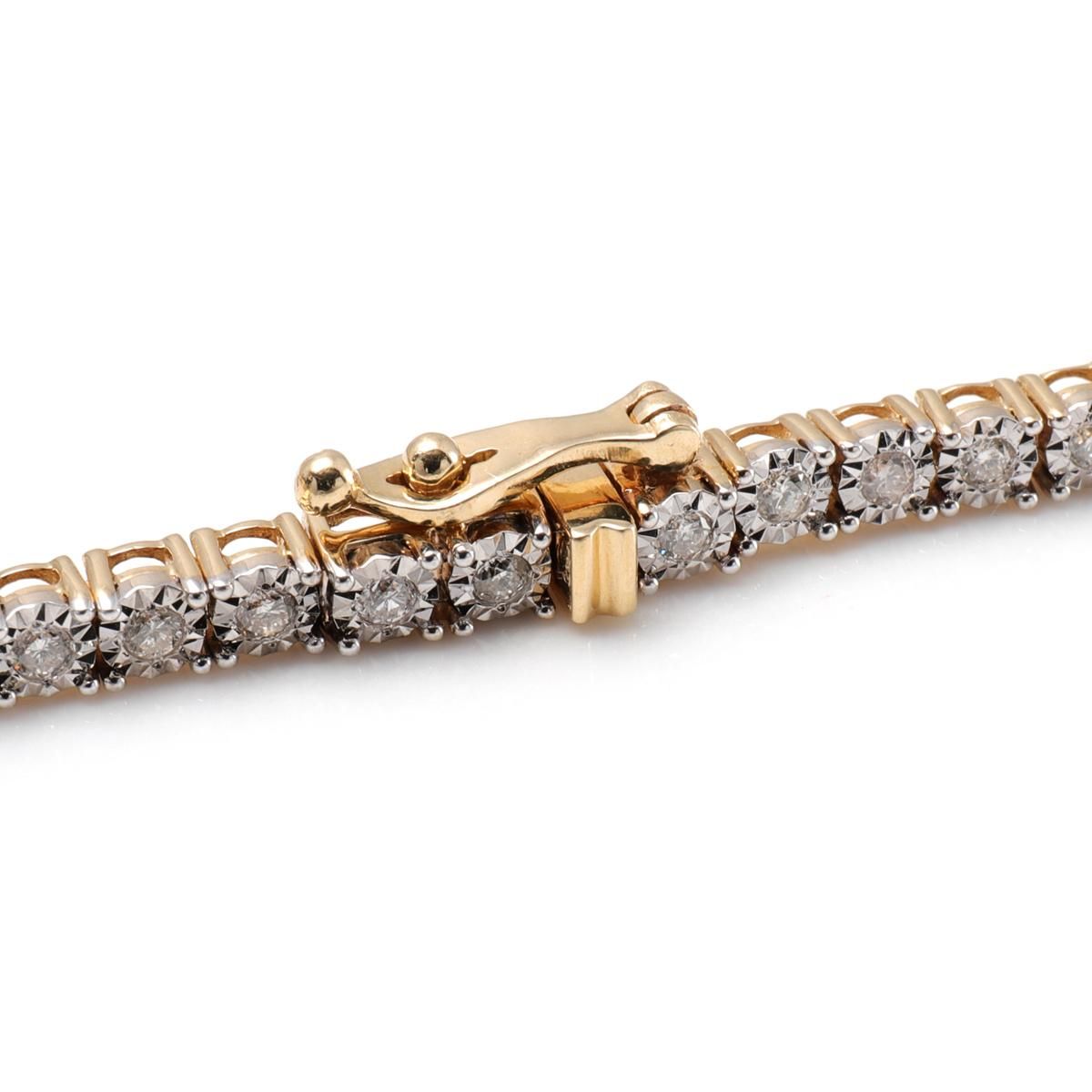 ダイヤモンド 14K イエローゴールド テニスブレスレット 幅3mm 17cm - AVALANCHE OFFICIAL STORE ダイヤモンド 14K イエローゴールド テニスブレスレット 幅3mm 17cm - AVALANCHE OFFICIAL STORE