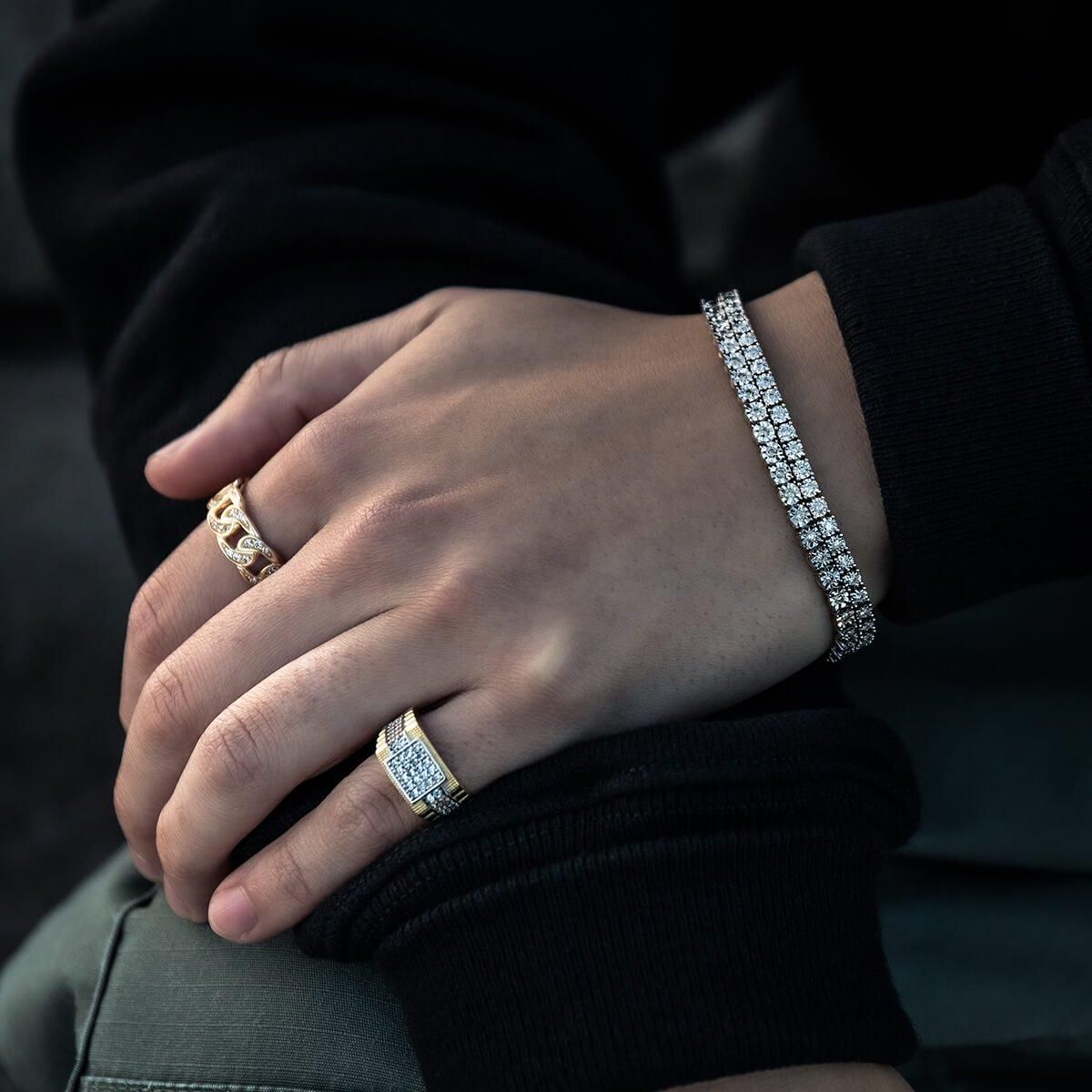 ダイヤモンド 14K イエローゴールド テニスブレスレット 幅3mm ダイヤモンド 14K イエローゴールド テニスブレスレット 幅3mm