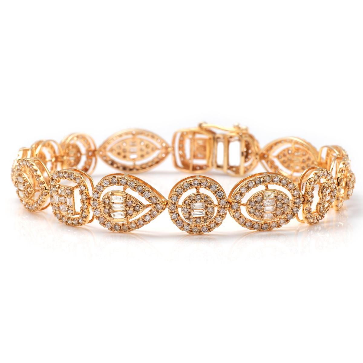 ダイヤモンド 18K イエローゴールド ブレスレット 幅10mm 17cm ダイヤモンド 18K イエローゴールド ブレスレット 幅10mm 17cm