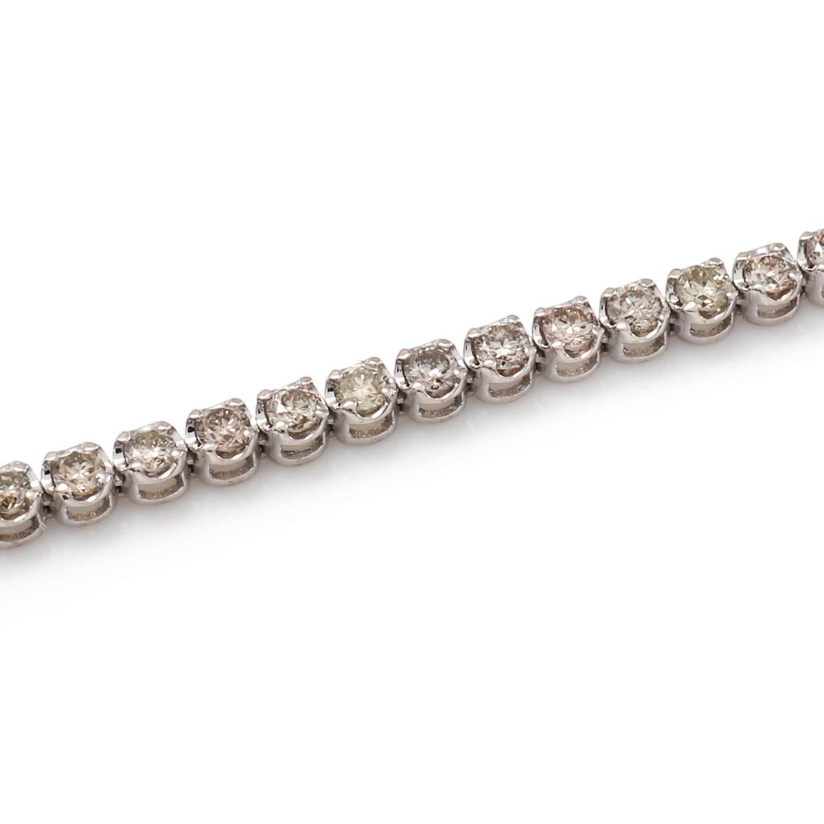 ダイヤモンド 18K ホワイトゴールド テニスブレスレット 幅2mm ダイヤモンド 18K ホワイトゴールド テニスブレスレット 幅2mm
