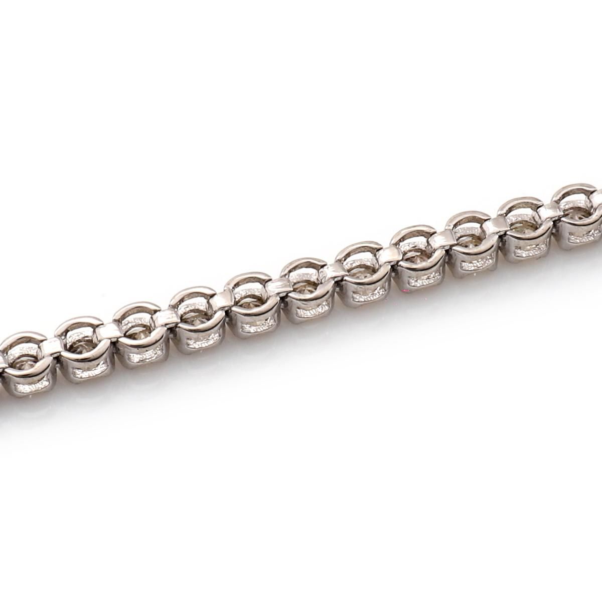 ダイヤモンド 18K ホワイトゴールド テニスブレスレット 幅2mm ダイヤモンド 18K ホワイトゴールド テニスブレスレット 幅2mm